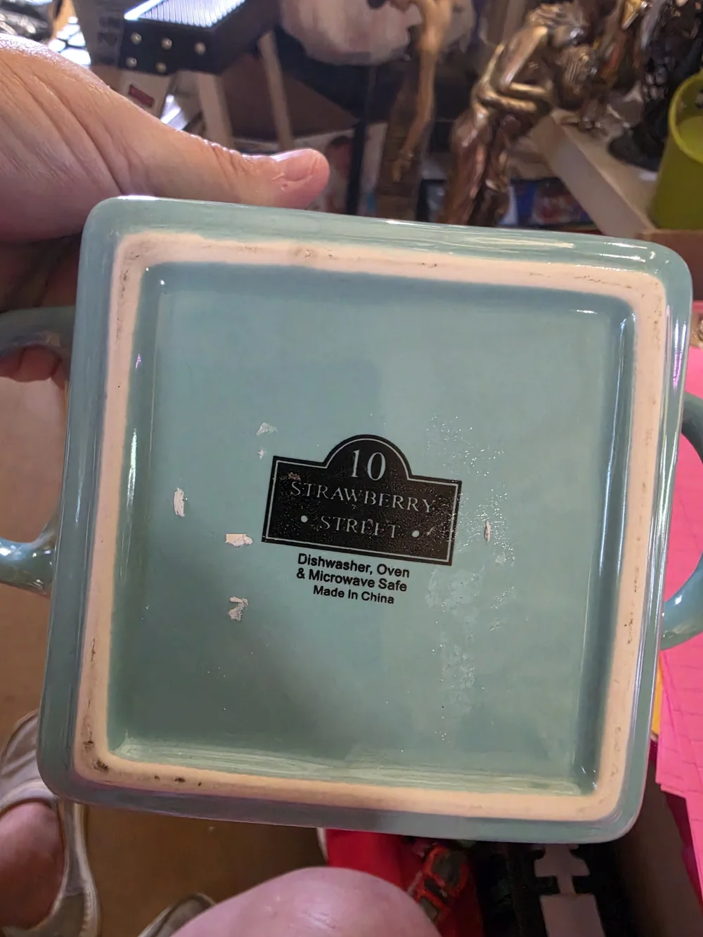 Ceramic Ruffled Handle Baking Dish - Aqua